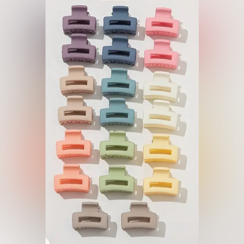 20 Pcs Candy Color Basic Mini Size Hair Claw Cute Matte Hair Clip. NWOTโ
